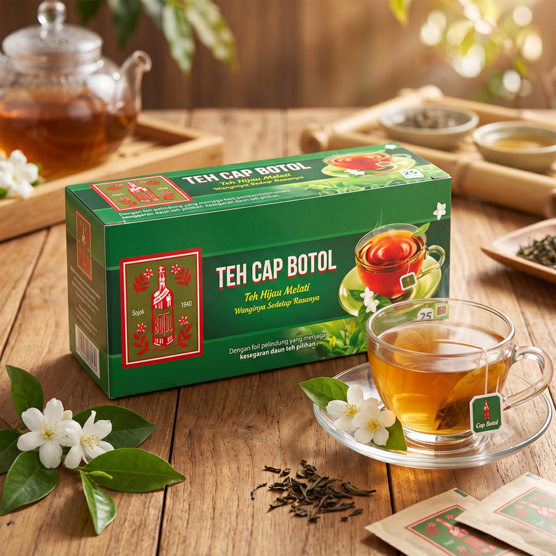 Cap Botol Teh Celup Hijau 25S Pack