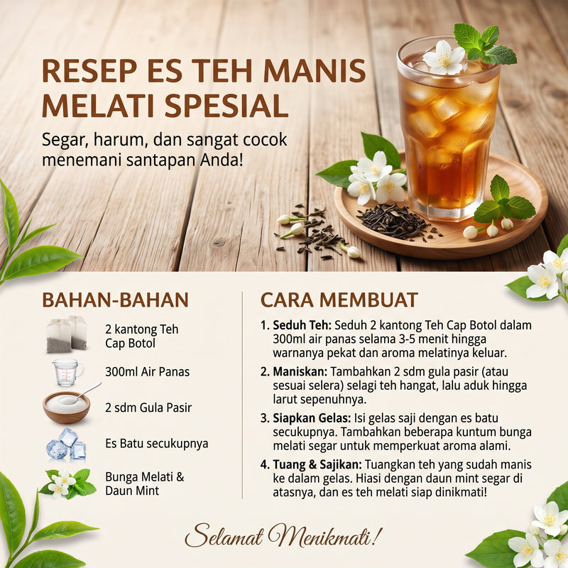 Cap Botol Teh Celup Hijau 25S Pack