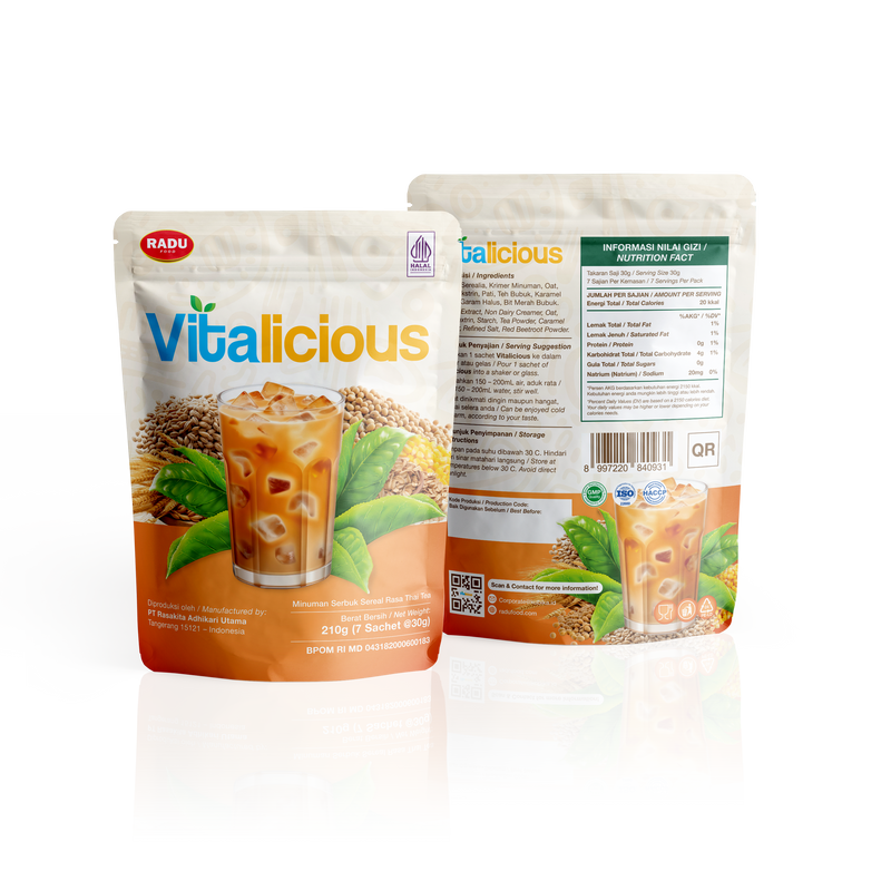 Vitalicious Multrigrain thai tea 30gr isi 7s