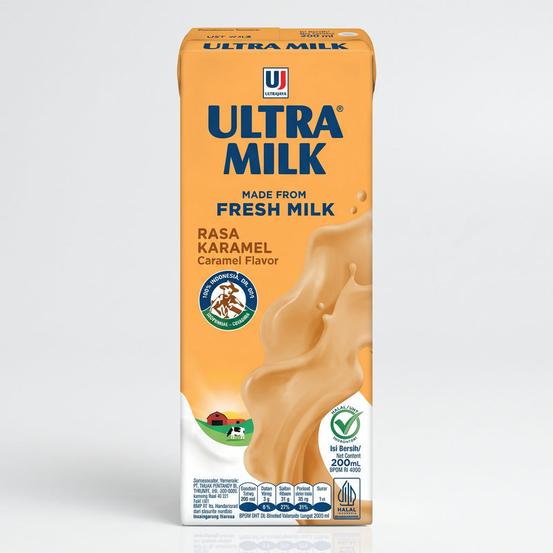 Ultra Milk Uht Karamel 200Ml Tetra Pack