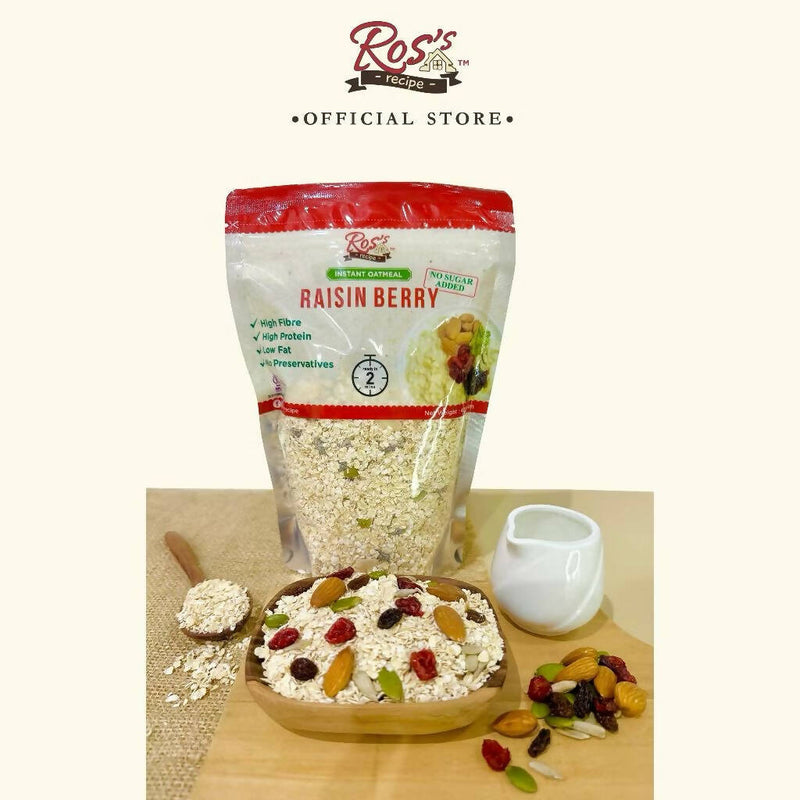 Ross Recipe Instant Oatmeal Raisin Berry Tanpa Gula 400gr